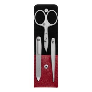 Set van 3 stuks van roestvrij staal, rood leren etui - Zwilling Twinox