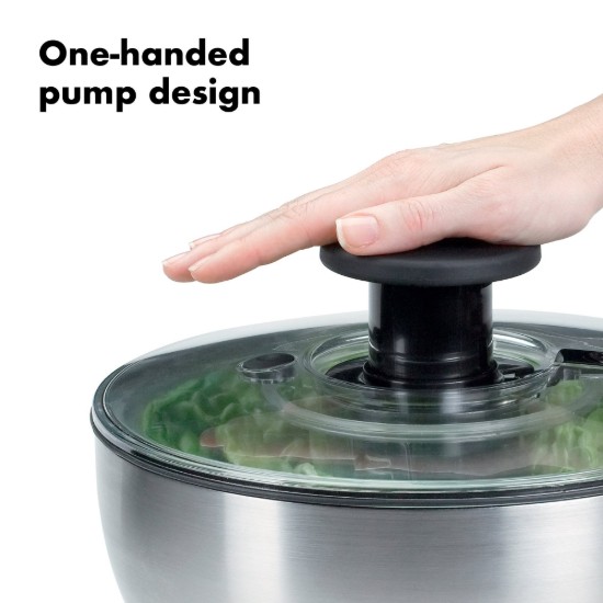 Salad spinner, stainless steel, 26cm/5L - OXO