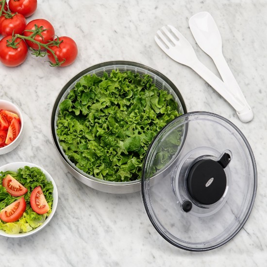 Salad spinner, stainless steel, 26cm/5L - OXO