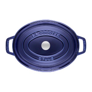 Oval Cocotte cooking pot, cast iron, 33cm/6.7L, Dark Blue - Staub 