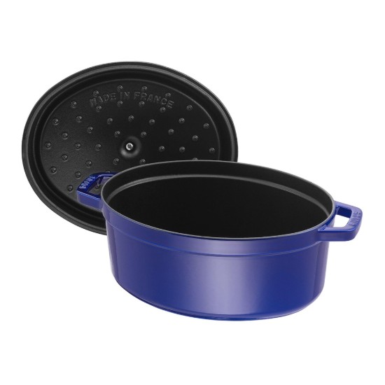 Oval Cocotte cooking pot, cast iron, 33cm/6.7L, Dark Blue - Staub 