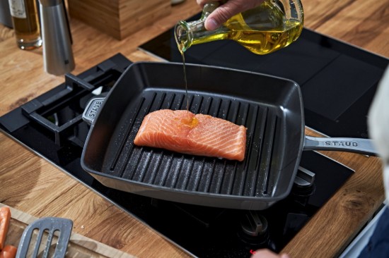 Square grill pan, cast iron, 30 cm, Graphite Grey - Staub