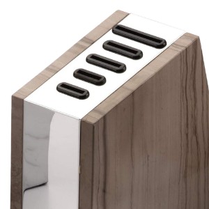 Portacoltelli, con 5 spazi, marmo, "Rockingham Forge", Grigio - Grunwerg