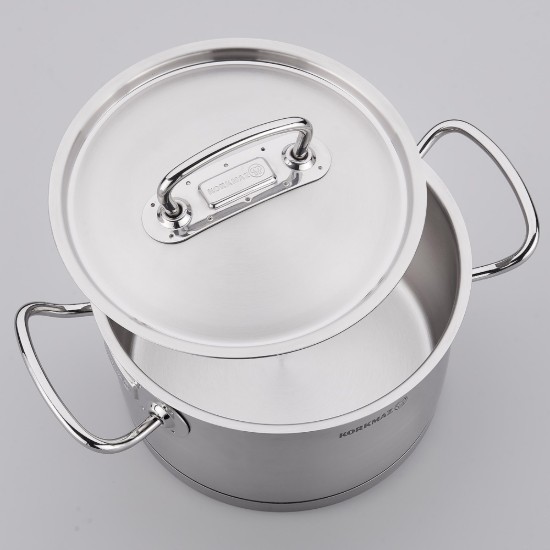 Casseruola profonda in acciaio inossidabile con coperchio, 20 cm / 3,8 L, "Proline" - Korkmaz