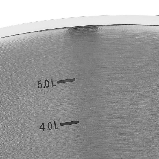 Casseruola profonda in acciaio inossidabile con coperchio, 24 cm / 6,2 L, "Proline" - Korkmaz
