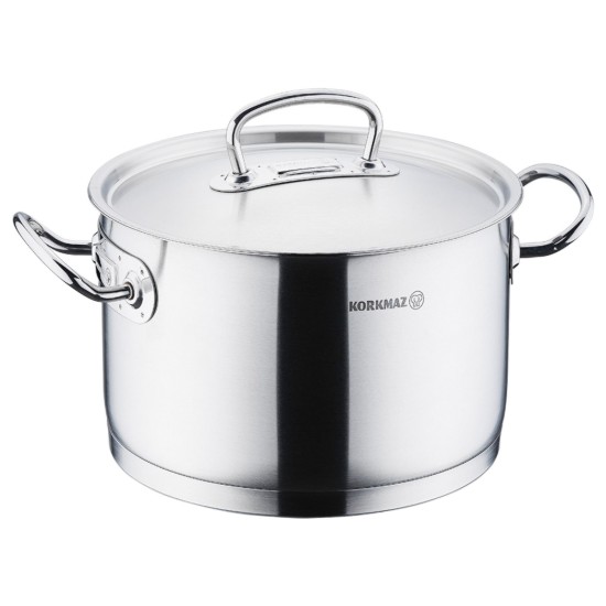Casseruola profonda in acciaio inossidabile con coperchio, 24 cm / 6,2 L, "Proline" - Korkmaz