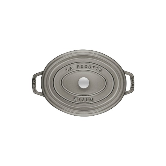 Oval Cocotte cooking pot, cast iron, 15cm/0.6L, Graphite Grey - Staub