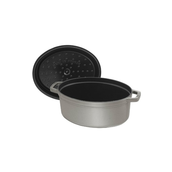 Oval Cocotte cooking pot, cast iron, 15cm/0.6L, Graphite Grey - Staub