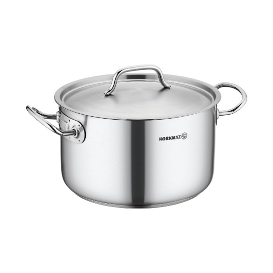 Tiefer Edelstahltopf mit Deckel, 20 cm / 3,6L, „Proline Gastro“ – Korkmaz