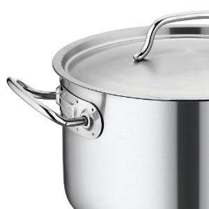 Casseruola profonda in acciaio inossidabile con coperchio, 24 cm / 6,2 L, "Proline Gastro" - Korkmaz
