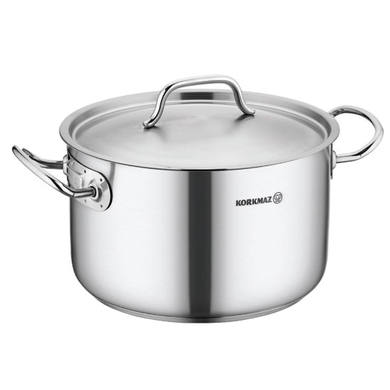 Tiefer Edelstahltopf mit Deckel, 40 cm / 31 L, „Proline Gastro“ – Korkmaz