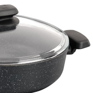 Steelpan met antiaanbaklaag, met deksel, 24cm/2,5L, "Ornella" - Korkmaz