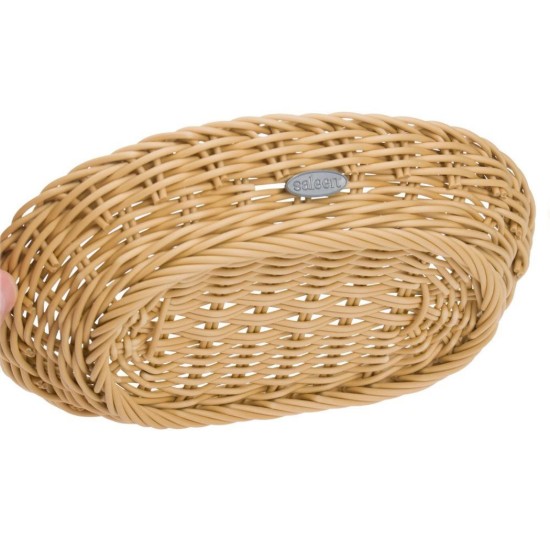 Oval kurv, 21 × 15 cm, Lys Beige - Saleen