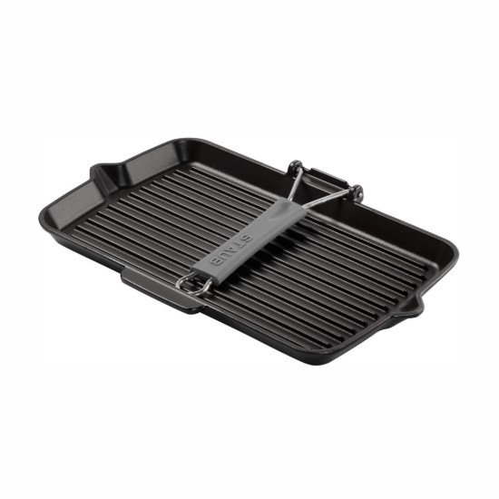 Rechthoekige grillpan, gietijzer, 34x21 cm, Black - Staub