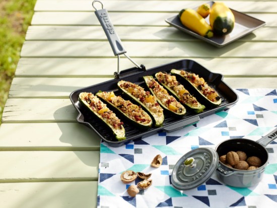 Rechthoekige grillpan, gietijzer, 34x21 cm, Black - Staub