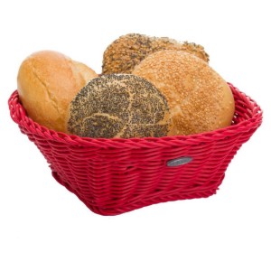 Vierkante mand, 19 × 19 cm, Rood - Saleen