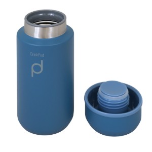 Flacone termoisolante in acciaio inossidabile, "DrinkPod", 350 ml, "Steel Blue" - Grunwerg