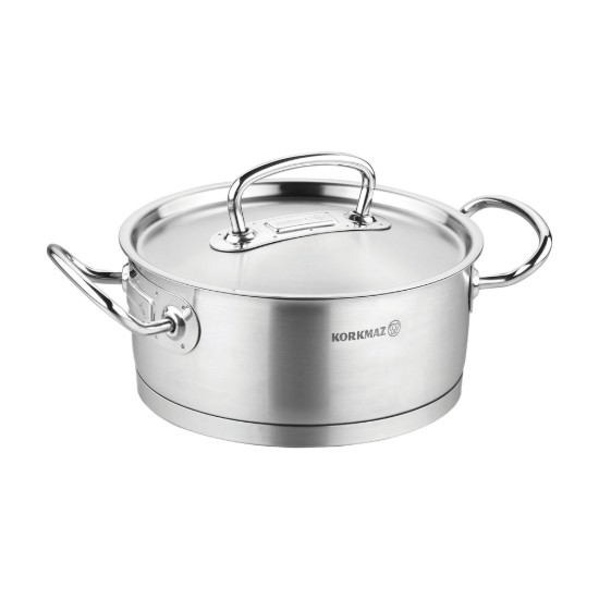 Edelstahltopf mit Deckel, 20 cm / 2,8L, „Proline“ – Korkmaz