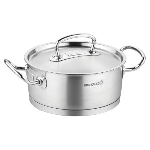 Stainless steel casserole dish, with lid, 24cm/4.5L, "Proline" - Korkmaz