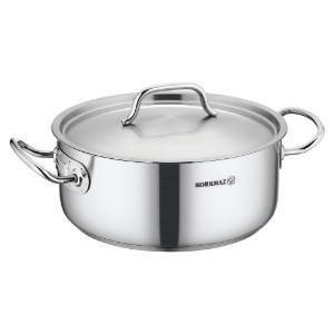 Stainless steel casserole dish, with lid, 36cm/17L, "Proline Gastro" - Korkmaz