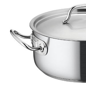 Stainless steel casserole dish, with lid, 36cm/17L, "Proline Gastro" - Korkmaz