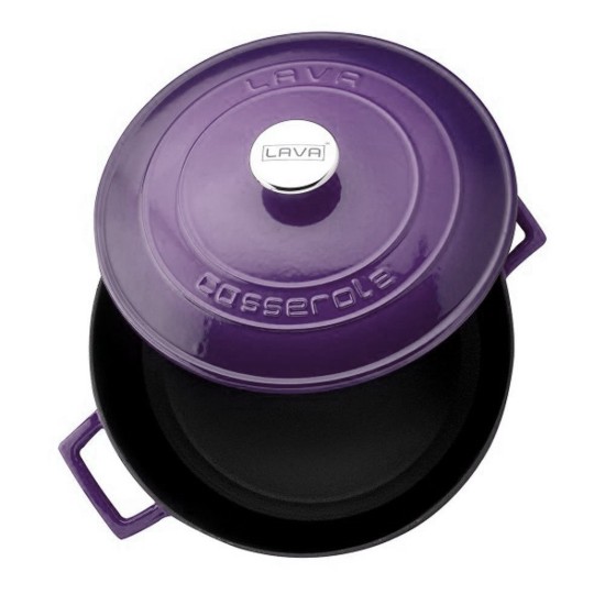 Steelpan, gietijzer, 28 cm, 6,7 l, serie "Folk", paars - merk LAVA