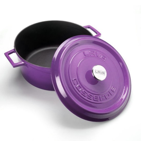 Steelpan, gietijzer, 32 cm, serie "Trendy", paars - LAVA-merk