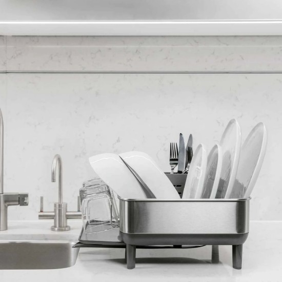Scolapiatti, acciaio inossidabile, 39,4x38x19 cm - simplehuman