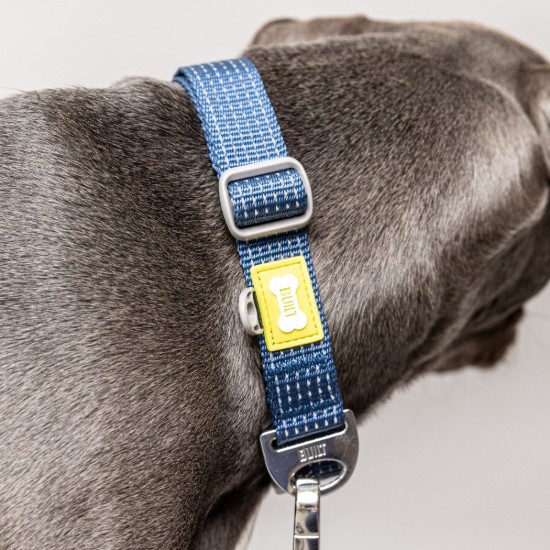 Reflecterende hondenhalsband, groot formaat, Blauw - Built Pet