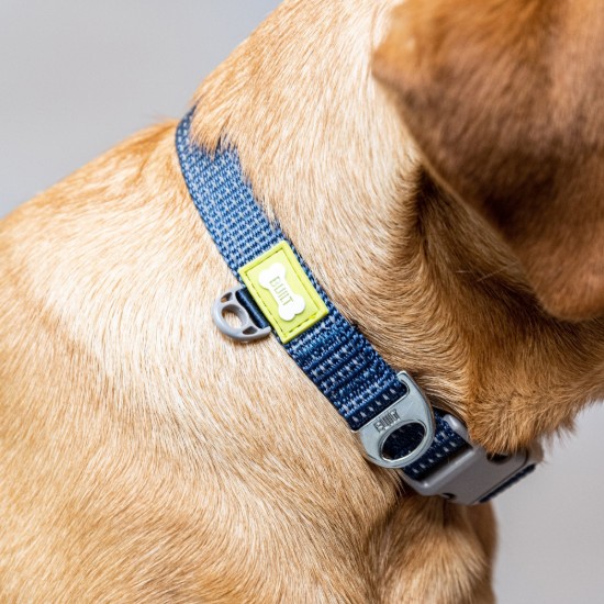Reflecterende hondenhalsband, middelmaat, Blauw - Built Pet