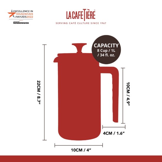 Caffettiera, 1L, Pisa Latte Crema - La Cafetiere
