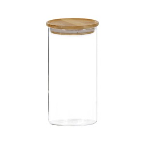 Voorraadpot, glas, 1200ml, met bamboe deksel - Kesper