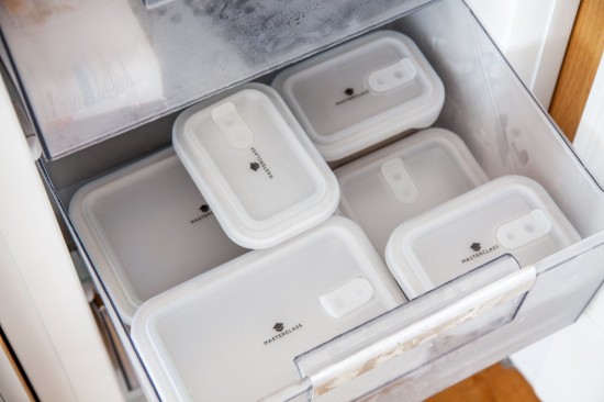 Stainless steel food container, 11 × 15 × 9 cm, MasterClass range – made by Kitchen Craft
