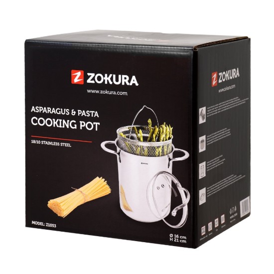 Pentola per asparagi, acciaio inossidabile, 16 cm/4,2 L - Zokura