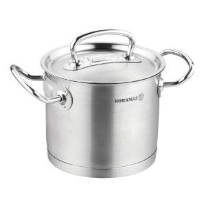 Stainless steel cooking pot, with lid, 24cm/9L, "Proline" - Korkmaz
