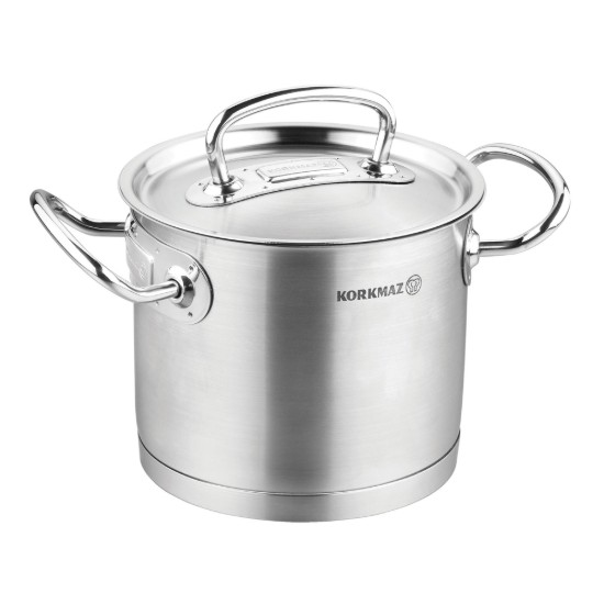 Stainless steel cooking pot, with lid, 24cm/9L, "Proline" - Korkmaz
