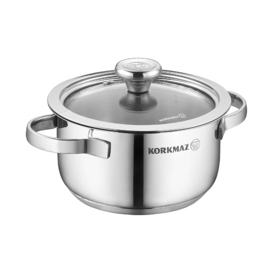 RVS steelpan, met deksel, 12cm/0.75L, "Minika" - Korkmaz