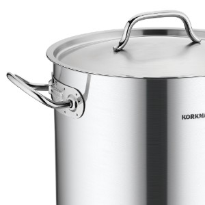Stainless steel cooking pot, with lid, 20cm/6L, "Proline Gastro" - Korkmaz