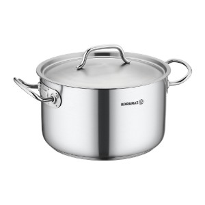 Casseruola profonda in acciaio inossidabile con coperchio, 24 cm / 6,2 L, "Proline Gastro" - Korkmaz