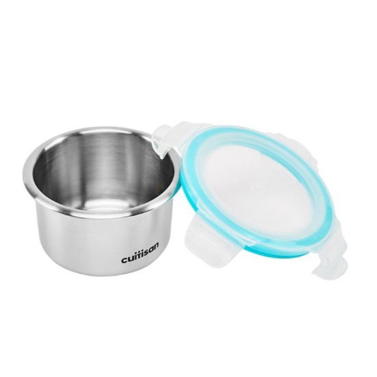 Runde matoppbevaringsbeholdere, rustfritt stål, 200 ml, "Infant" - Cuitisan