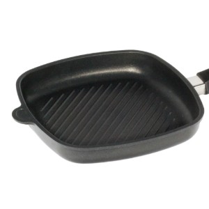 Vierkante grillpan, aluminium, 26 x 26 cm - AMT Gastroguss