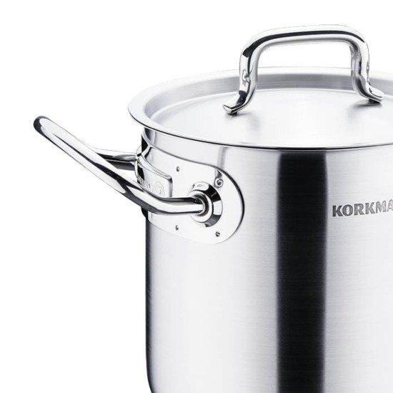 Stainless steel cooking pot, with lid, 14cm/2L, "Proline Gastro" - Korkmaz