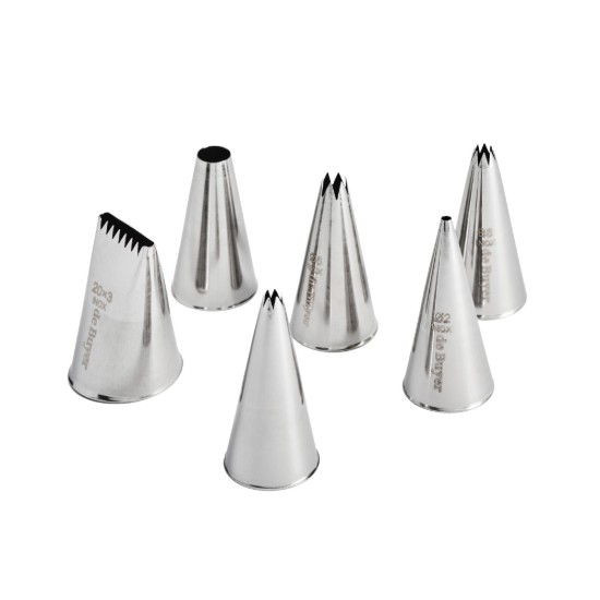 6-delige patisserie nozzle set, RVS - de Buyer