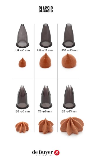 Conjunto de 6 bicos de pastelaria "Classic", tritan - marca "de Buyer"