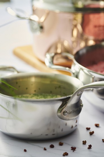 Set of 3"Affinity" saucepans,  stainless steel - "de Buyer" brand