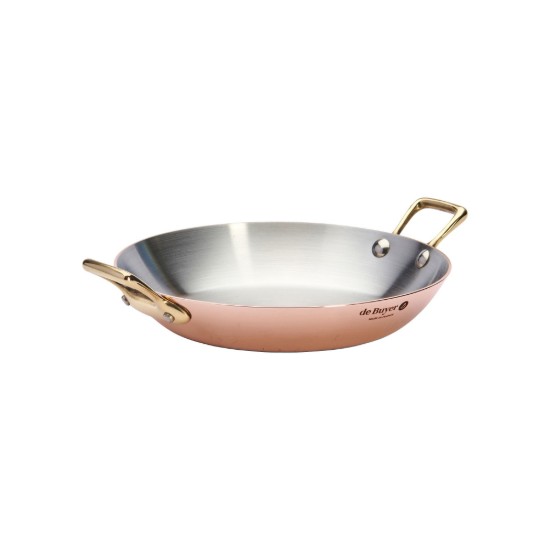 Koekenpan met 2 handvatten, 20 cm, koper - roestvrij staal, "Inocuivre" - de Buyer