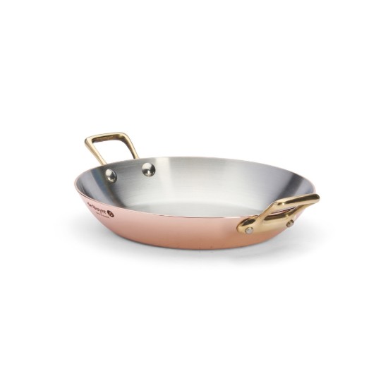 Koekenpan met 2 handvatten, 20 cm, koper - roestvrij staal, "Inocuivre" - de Buyer