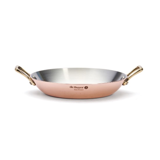 Koekenpan met 2 handvatten, 20 cm, koper - roestvrij staal, "Inocuivre" - de Buyer