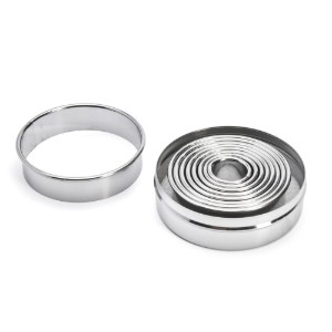 Set van 9 deegstekers, rond, RVS - de Buyer
