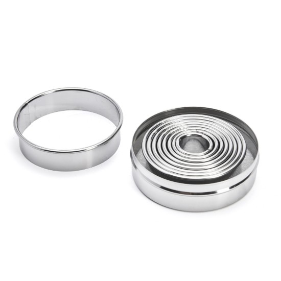 Set van 9 deegstekers, rond, RVS - de Buyer